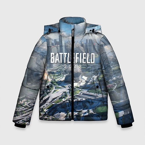 Зимняя куртка для мальчика Battlefield 2042 - КАЛЕЙДОСКОП / 3D-Красный – фото 1