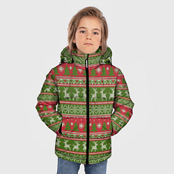 Куртка зимняя для мальчика ВЯЗАННЫЙ ЦВЕТНОЙ СВИТЕР , НОВЫЙ ГОД, цвет: 3D-красный — фото 2