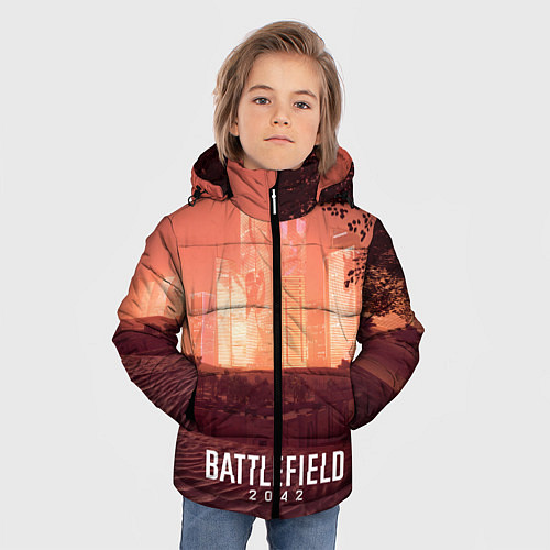 Зимняя куртка для мальчика Battlefield 2042 - Песочные часы / 3D-Светло-серый – фото 3