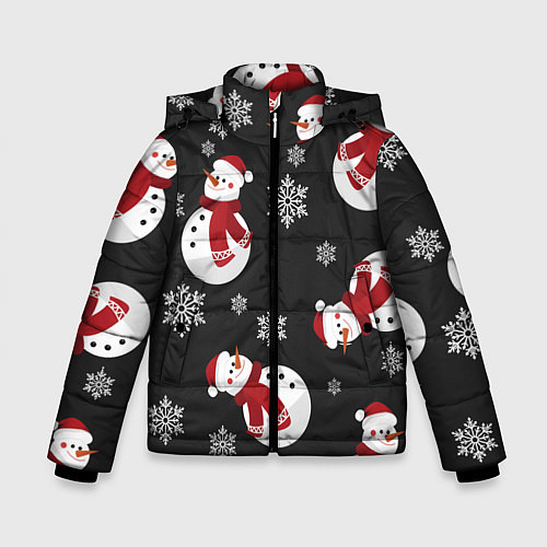 Зимняя куртка для мальчика Cнеговики / 3D-Красный – фото 1
