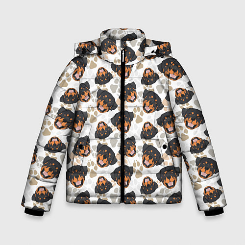 Зимняя куртка для мальчика Собака Ротвейлер Rottweiler / 3D-Светло-серый – фото 1