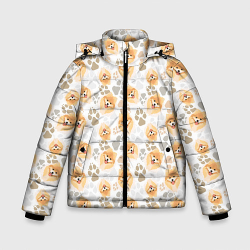 Зимняя куртка для мальчика Собака Чау-Чау / 3D-Светло-серый – фото 1