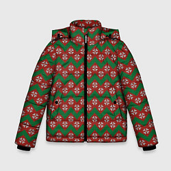 Куртка зимняя для мальчика Knitted Snowflake Pattern, цвет: 3D-черный