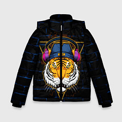 Куртка зимняя для мальчика Тигр в наушниках SWAG, цвет: 3D-красный