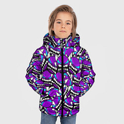 Куртка зимняя для мальчика Geometry Dash: Violet Pattern, цвет: 3D-светло-серый — фото 2