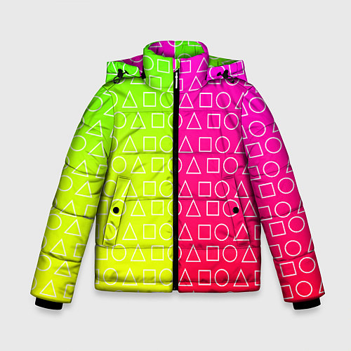 Зимняя куртка для мальчика Игра в кальмара розовыйжелтый / 3D-Красный – фото 1