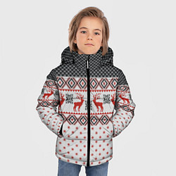 Куртка зимняя для мальчика НОВОГОДНИЙ УЗОР, цвет: 3D-черный — фото 2