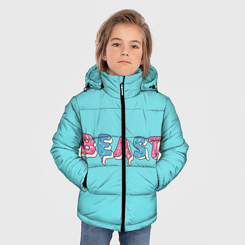Зимняя куртка для мальчика Mr Beast Donut / 3D-Светло-серый – фото 3