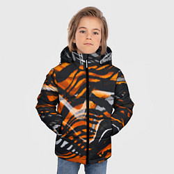 Куртка зимняя для мальчика Окрас тигра, цвет: 3D-светло-серый — фото 2