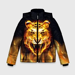 Куртка зимняя для мальчика Тигр В Пламени, цвет: 3D-светло-серый