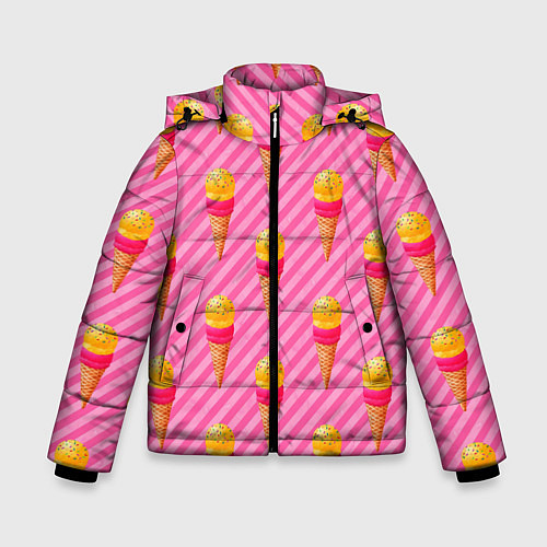 Зимняя куртка для мальчика Сладкое мороженое паттерн / 3D-Красный – фото 1