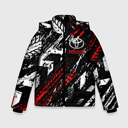 Куртка зимняя для мальчика Toyota - Следы шин, цвет: 3D-красный