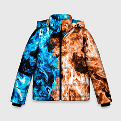Куртка зимняя для мальчика Огненное пламя, цвет: 3D-светло-серый