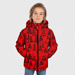 Куртка зимняя для мальчика Ёлки узор!, цвет: 3D-светло-серый — фото 2