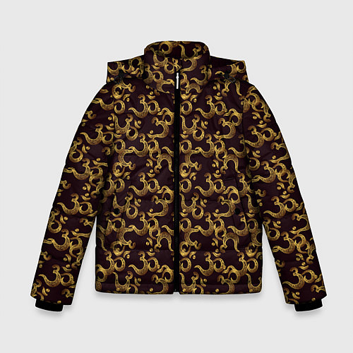 Зимняя куртка для мальчика Ом Аум - Сакральный Символ / 3D-Светло-серый – фото 1