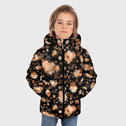 Куртка зимняя для мальчика Кофейные пятна и зёрна кофе, цвет: 3D-светло-серый — фото 2