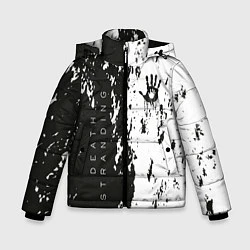 Куртка зимняя для мальчика Death Stranding Black & White, цвет: 3D-черный