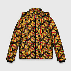 Куртка зимняя для мальчика Бургеры Burgers, цвет: 3D-черный