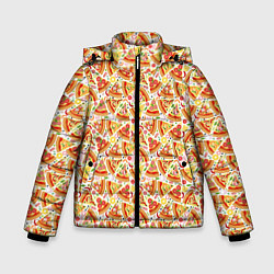 Куртка зимняя для мальчика Пицца Pizza, цвет: 3D-черный