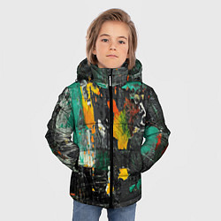 Куртка зимняя для мальчика Пятна краски, цвет: 3D-черный — фото 2