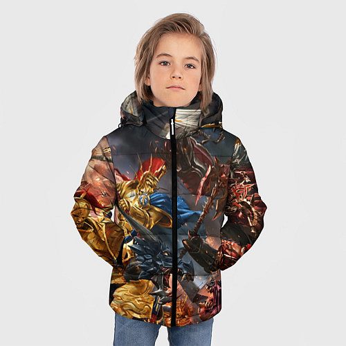Зимняя куртка для мальчика Пекло битвы / 3D-Светло-серый – фото 3