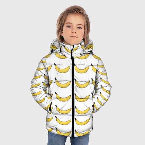 Зимняя куртка для мальчика Крупный Банановый рай / 3D-Светло-серый – фото 3