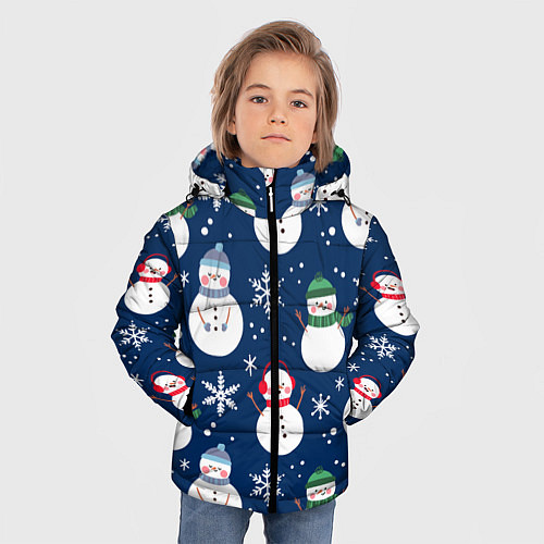 Зимняя куртка для мальчика НОВЫЙ ГОД 2022 ПАТТЕРН / 3D-Светло-серый – фото 3