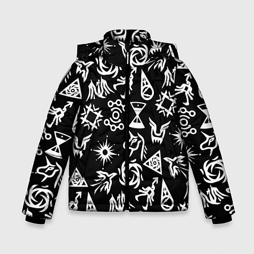 Зимняя куртка для мальчика EXO BAND SYMBOL PATTERN WHITE K-POP / 3D-Красный – фото 1
