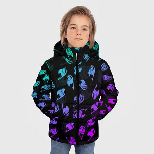 Зимняя куртка для мальчика FAIRY TAIL NEON LOGO SYMBOL / 3D-Светло-серый – фото 3