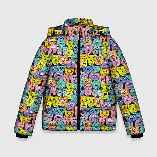 Зимняя куртка для мальчика Весёлые Котики / 3D-Красный – фото 1
