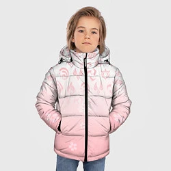 Куртка зимняя для мальчика ГЕНШИН ИМПАКТ ЯПОНИЯ САКУРА ЦВЕТОК, цвет: 3D-черный — фото 2