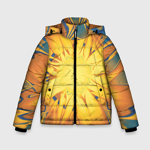 Зимняя куртка для мальчика Солнечный цветок Абстракция 535-332-32 / 3D-Светло-серый – фото 1