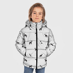 Куртка зимняя для мальчика Черно-белые собачки паттерн, цвет: 3D-светло-серый — фото 2