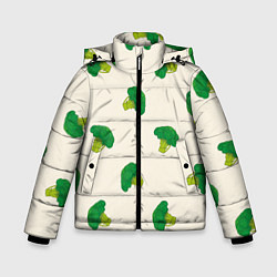 Куртка зимняя для мальчика Брокколи паттерн, цвет: 3D-красный