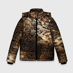 Куртка зимняя для мальчика Тигриная шикарная шкура, цвет: 3D-светло-серый