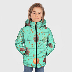 Куртка зимняя для мальчика Праздничный принт c позитивными словами на английс, цвет: 3D-красный — фото 2