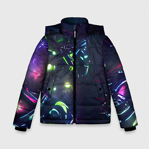 Зимняя куртка для мальчика Космическая битва / 3D-Светло-серый – фото 1