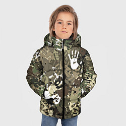 Куртка зимняя для мальчика Камуфляж с отпечатками рук, цвет: 3D-черный — фото 2
