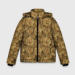 Куртка зимняя для мальчика Bitcoins, цвет: 3D-черный