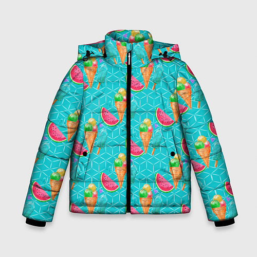 Зимняя куртка для мальчика Летнее настроение: Сок и арбуз / 3D-Красный – фото 1