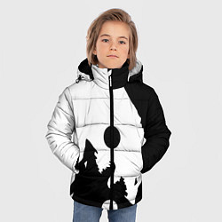 Куртка зимняя для мальчика Волки Инь и Янь Добро и Зло, цвет: 3D-красный — фото 2