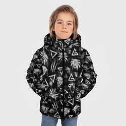 Куртка зимняя для мальчика ВЕДЬМАЧЬИ ЗНАКИ И ШКОЛЫ, цвет: 3D-черный — фото 2
