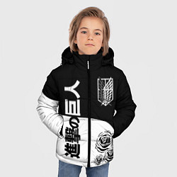 Куртка зимняя для мальчика Розы Атака Титанов, цвет: 3D-черный — фото 2