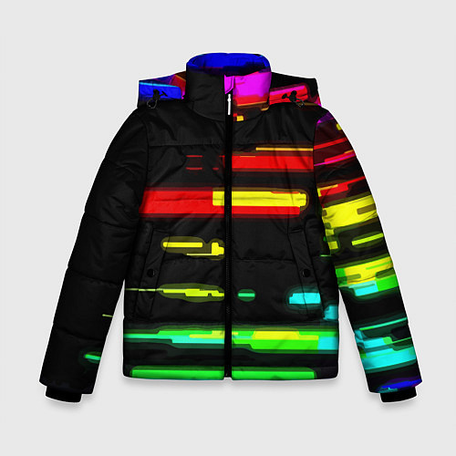 Зимняя куртка для мальчика Color fashion glitch / 3D-Красный – фото 1