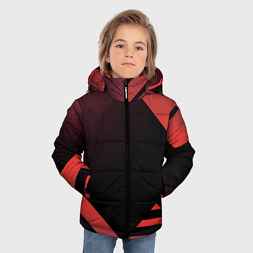 Зимняя куртка для мальчика Спортивная геометрияgeometry / 3D-Светло-серый – фото 3