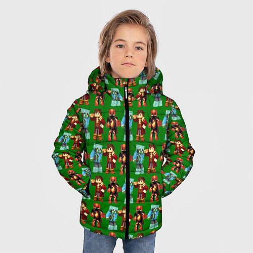 Зимняя куртка для мальчика Minecraft heros pattern / 3D-Светло-серый – фото 3