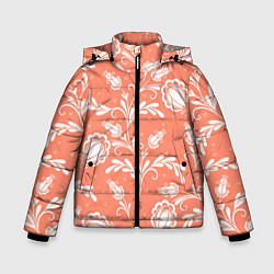 Куртка зимняя для мальчика Красочный ЦвеТочный Узор, цвет: 3D-светло-серый