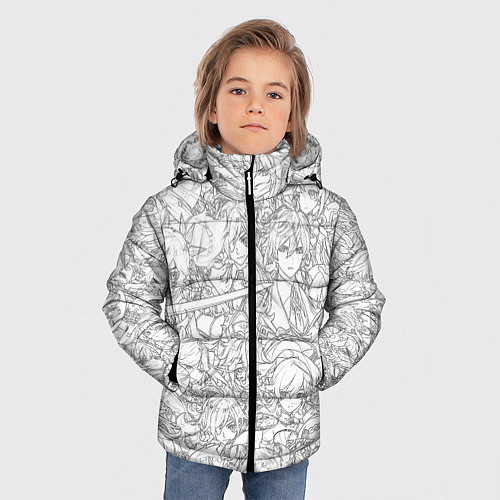 Зимняя куртка для мальчика ПЕРСОНАЖИ МАНГА ГЕНШИН ИМПАКТ / 3D-Светло-серый – фото 3