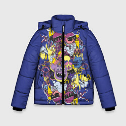 Куртка зимняя для мальчика Сумасшедшие монстры, цвет: 3D-светло-серый