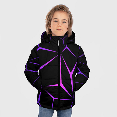 Зимняя куртка для мальчика НЕОНОВАЯ ГЕОМЕТРИЯ - NEON / 3D-Светло-серый – фото 3